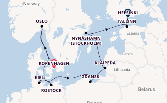 Noorwegen vanaf Kopenhagen, Denemarken met de Norwegian Prima
