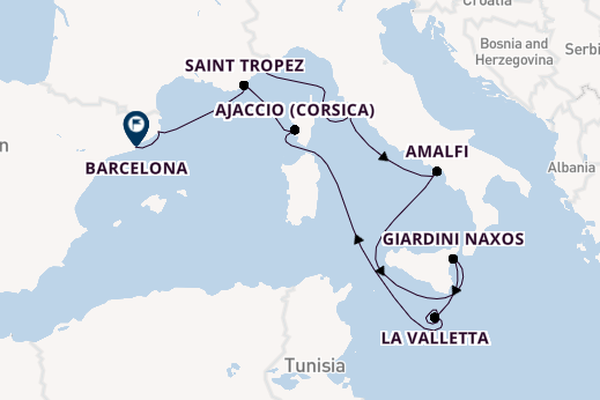 Westelijke Middellandse Zee vanaf Monte Carlo, Monaco met de Seabourn Ovation