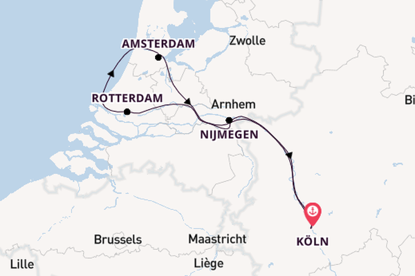 Rhein ab Köln, Deutschland auf der MS VistaNeo
