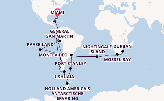 trans-Atlantisch vanaf Miami, Verenigde Staten met de Seabourn Quest