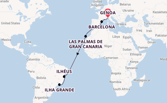 Transatlantic from Genoa, Italy with the MSC Divina