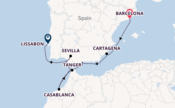 Westelijke Middellandse Zee vanaf Barcelona, Spanje met de Azamara Onward
