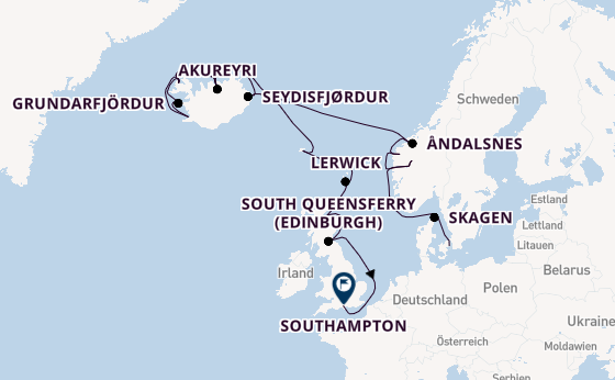 Arktis ab Kopenhagen, Dänemark auf der Caribbean Princess