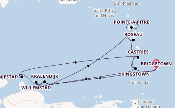 15 day cruise on board the Renaissance from Bridgetown