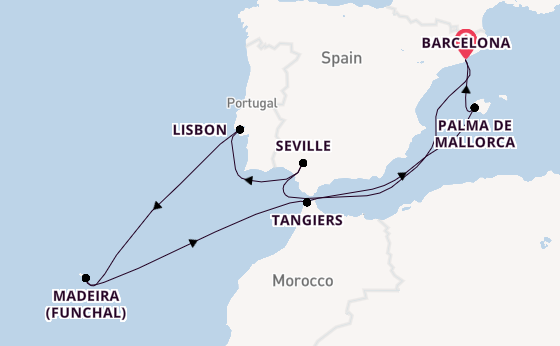 Western Mediterranean from Barcelona, Spain with the Celebrity Xcel