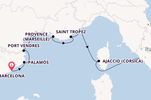 Westelijke Middellandse Zee vanaf Barcelona, Spanje met de Azamara Quest