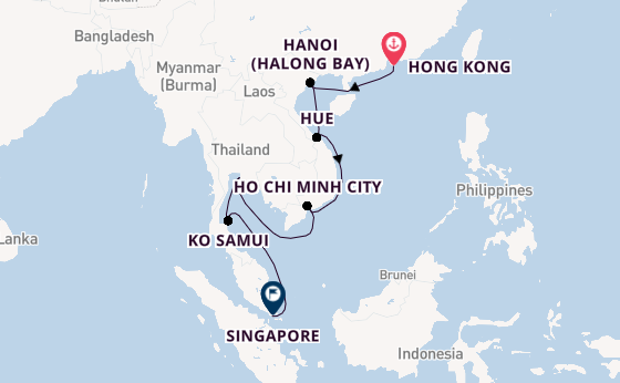 South East Asia from Hong Kong, China with the Nautica