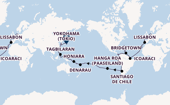 Wereldreizen vanaf Hamburg, Duitsland met de VASCO DA GAMA