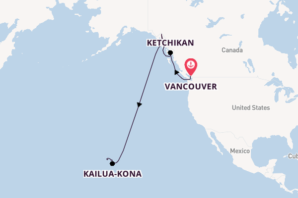 Polynesië vanaf Vancouver, Canada met de Riviera