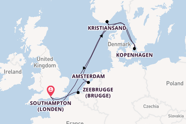 Engeland vanaf Southampton (Londen), Engeland met de Disney Fantasy