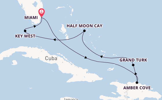 Caribbean vanaf Miami, Verenigde Staten met de Zuiderdam
