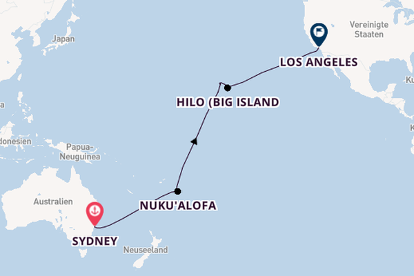 Transpazifik ab Sydney auf der Queen Elizabeth