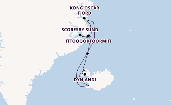 Arctic Ocean from Reykjavik, Iceland with the Silver Endeavour
