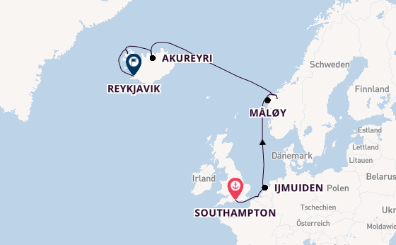 Norwegen ab Southampton, Großbritannien auf der Norwegian Prima