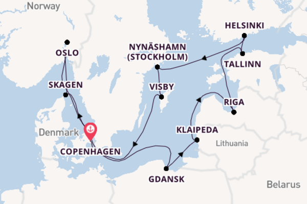 13 day cruise from Copenhagen