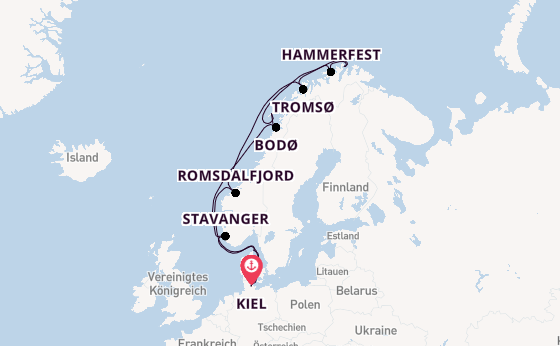 Norwegen ab Kiel, Deutschland auf AIDAluna