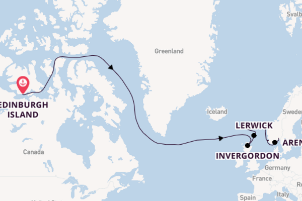 Transatlantic & Repositioning from Edinburgh Island, Canada with the Seven Seas Navigator