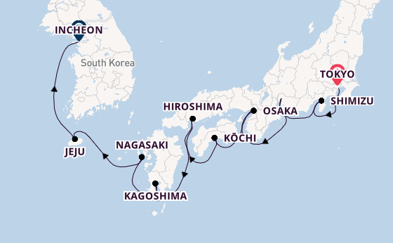 Japan from Tokyo, Japan with the Seven Seas Explorer