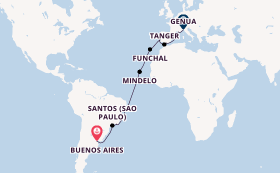 Transatlantik ab Buenos Aires, Argentinien auf der MSC Seaview