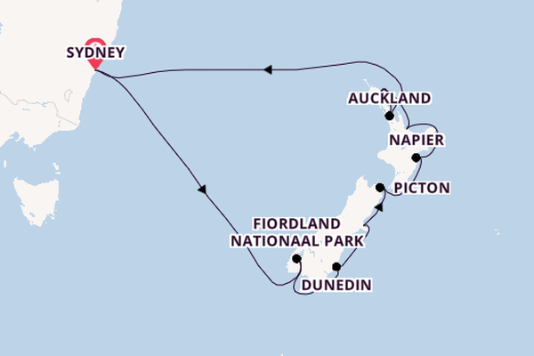 Nieuw Zeeland vanaf Sydney, Australië met de Royal Princess