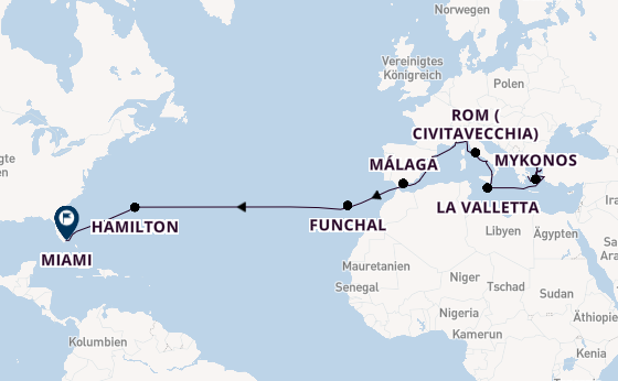 Transatlantik ab Piräus (Athen), Griechenland auf der Seven Seas Mariner