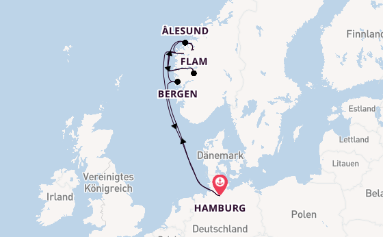 Norwegen ab Hamburg auf der Costa Favolosa