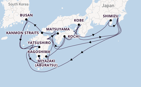 Japan vanaf Tokio, Japan met de Diamond Princess