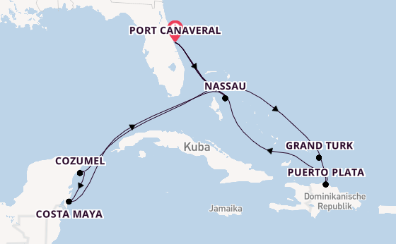 Karibik ab Port Canaveral, USA auf der MSC World Atlantic