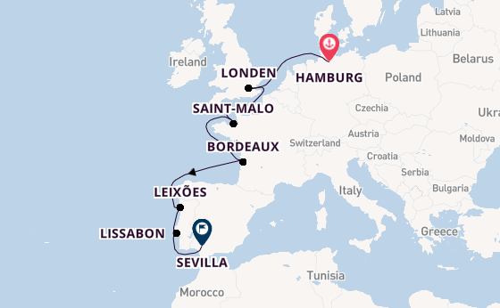 Portugal vanaf Hamburg, Duitsland met de HANSEATIC spirit