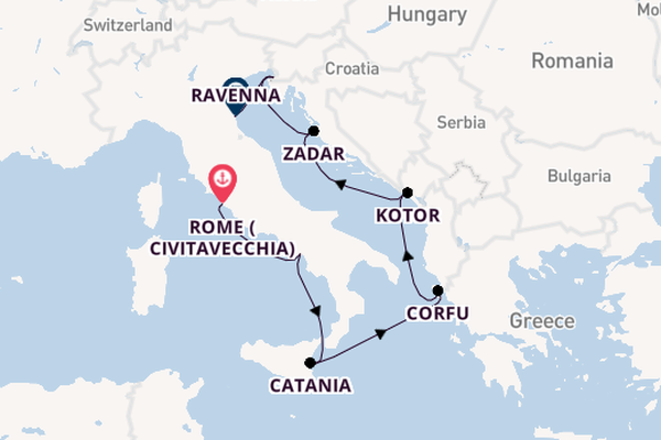 Mediterranean Sea from Rome (Civitavecchia), Italy with the Norwegian Gem
