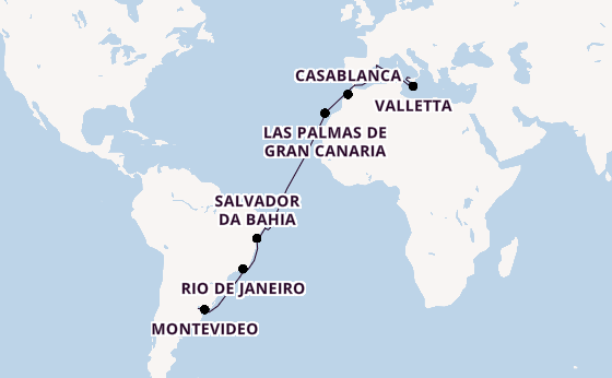 Transatlantic from Palermo, Sicily, Italy with the MSC Splendida
