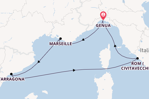 Westliches Mittelmeer ab Genua, Italien auf der MSC Magnifica