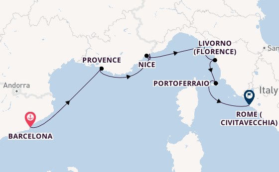 Western Mediterranean from Barcelona, Spain with the Azamara Quest