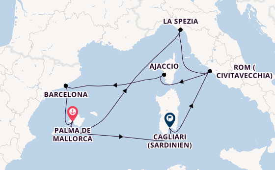 Westliches Mittelmeer ab Palma de Mallorca, Spanien auf AIDAcosma