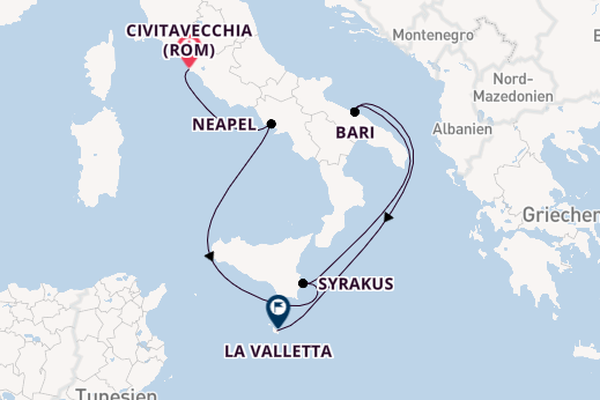 Westliches Mittelmeer ab Civitavecchia (Rom), Italien auf der EXPLORA II