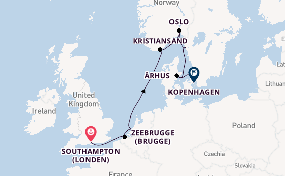 Noorwegen vanaf Southampton (Londen), Engeland met de Seven Seas Voyager