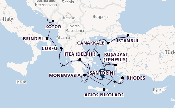 Eastern Mediterranean from Dubrovnik, Croatia with the Seabourn Ovation 