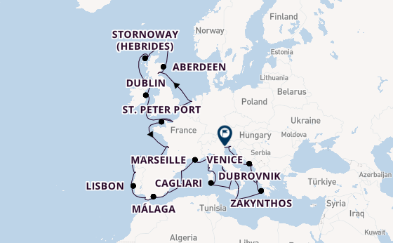 Mediterranean Sea from Tilbury (London), England, United Kingdom with the Insignia