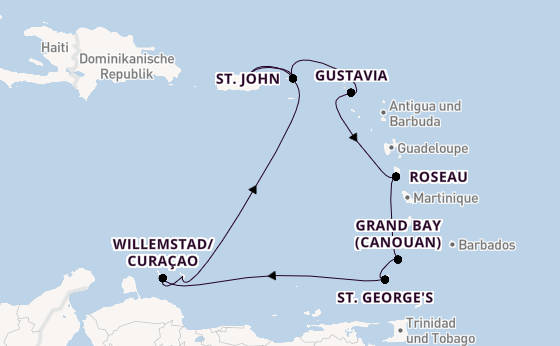Karibik ab San Juan, Puerto Rico auf der Silver Dawn