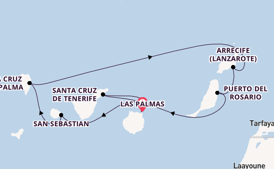 Kanarische Inseln ab Las Palmas, Gran Canaria auf AIDAstella