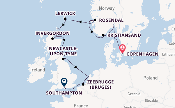 British Isles from Copenhagen, Denmark with the Sonata (Oceania)