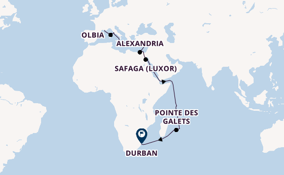 Mittelmeer ab Marseille, Frankreich auf der MSC Sinfonia