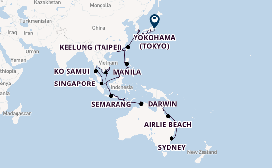 South East Asia from Sydney, Australia with the Riviera