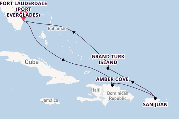 Caribbean from Fort Lauderdale (Port Everglades), Florida, USA with the Majestic Princess