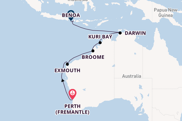 Australia from Perth (Fremantle), Australia with the Seabourn Sojourn