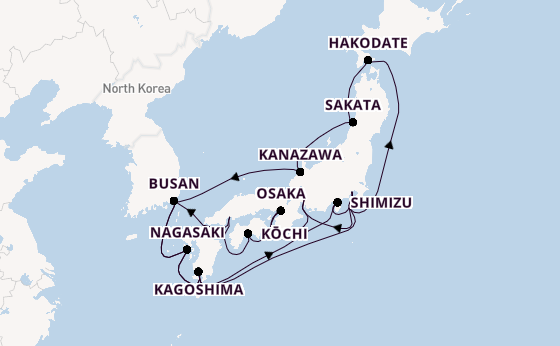 Japan from Tokyo, Japan with the Sapphire Princess