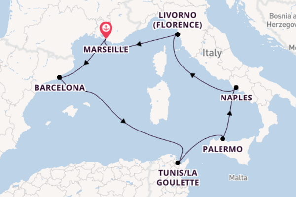 Western Mediterranean From Marseille with the MSC Seaside