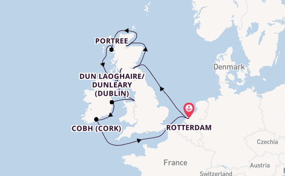 British Isles from Rotterdam, Netherlands with the Nieuw Statendam