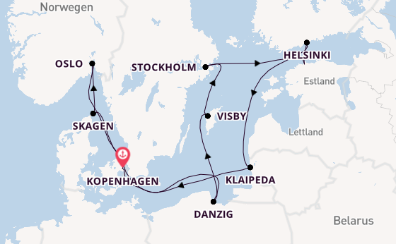 Norwegen ab Kopenhagen, Dänemark auf der Regal Princess