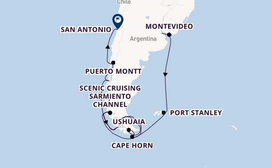 South America from Buenos Aires, Argentina with the Oosterdam